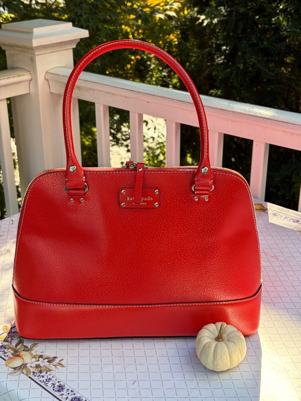 Kate Spade New York Rachelle Satchel in Wellesley Empire Red